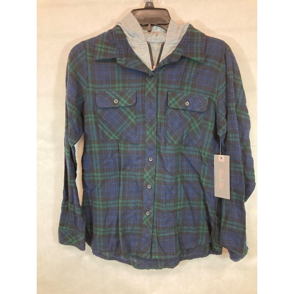Everyday Elegance: Women's Small Blue] Long Sleeve Casual Shirt